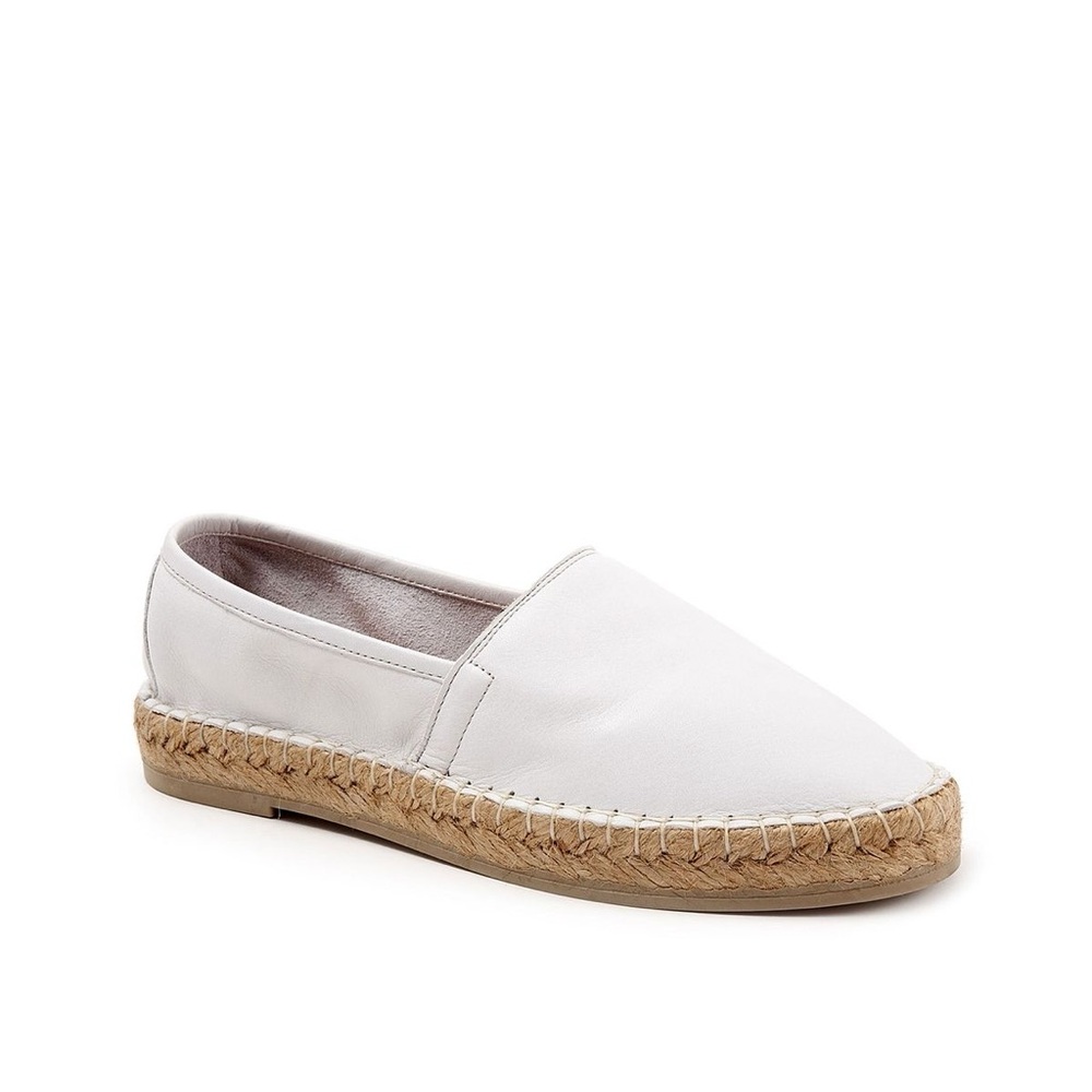 NEW Bueno Nars Women's White Leather Espadrille Slip-On Shoes EU 39, US 8.5-9